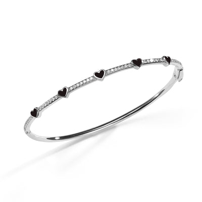 5 Hearts medium bangle bracelet