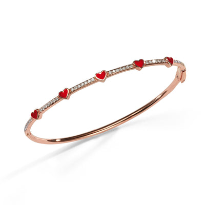 5 Hearts medium bangle bracelet