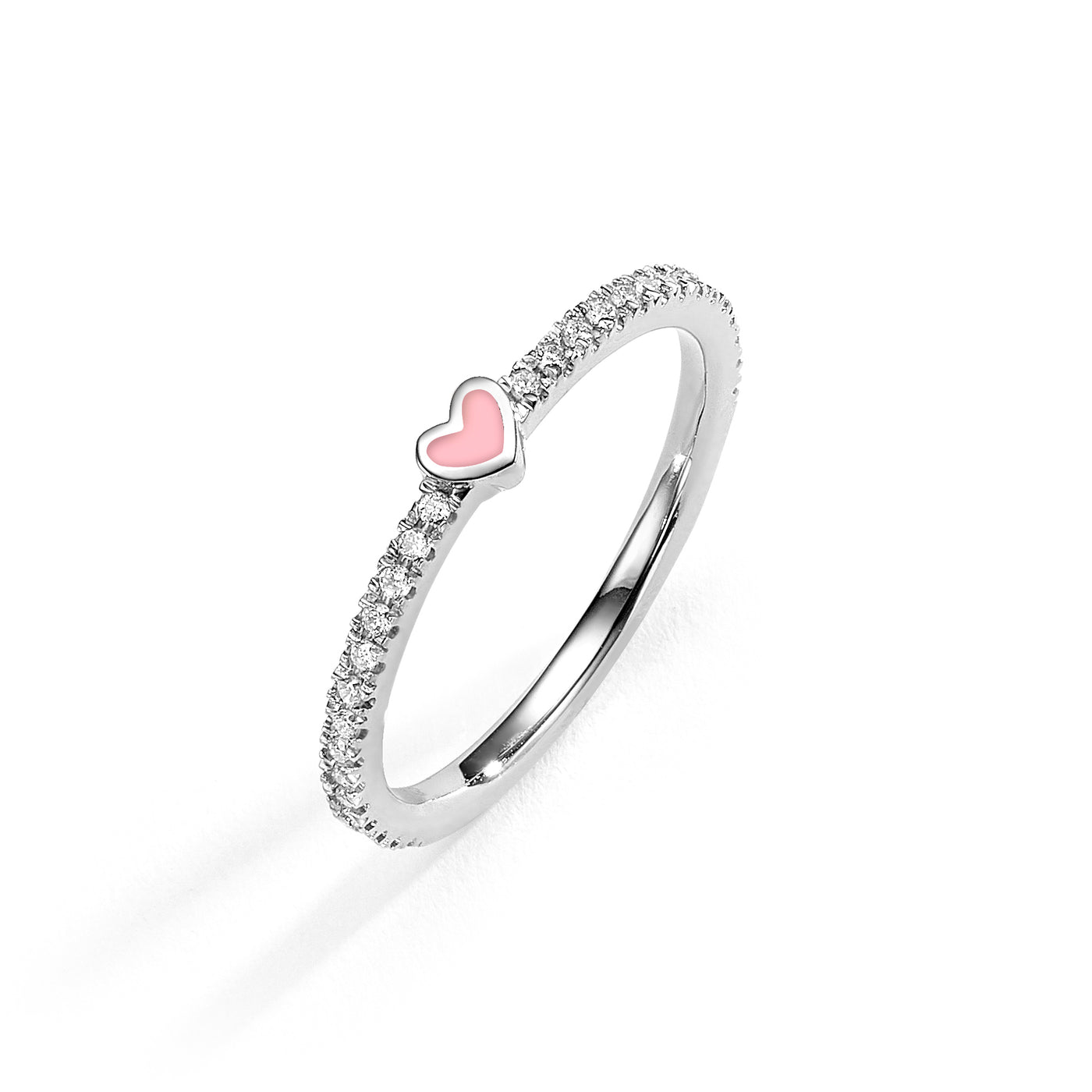 One heart diamonds ring