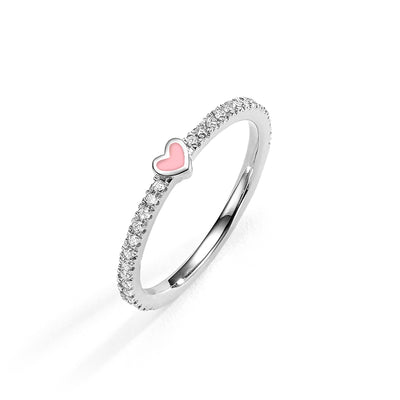 One heart diamonds ring