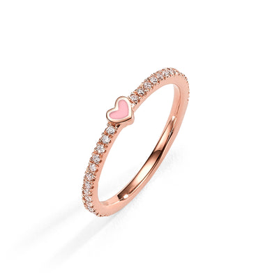 One heart diamonds ring