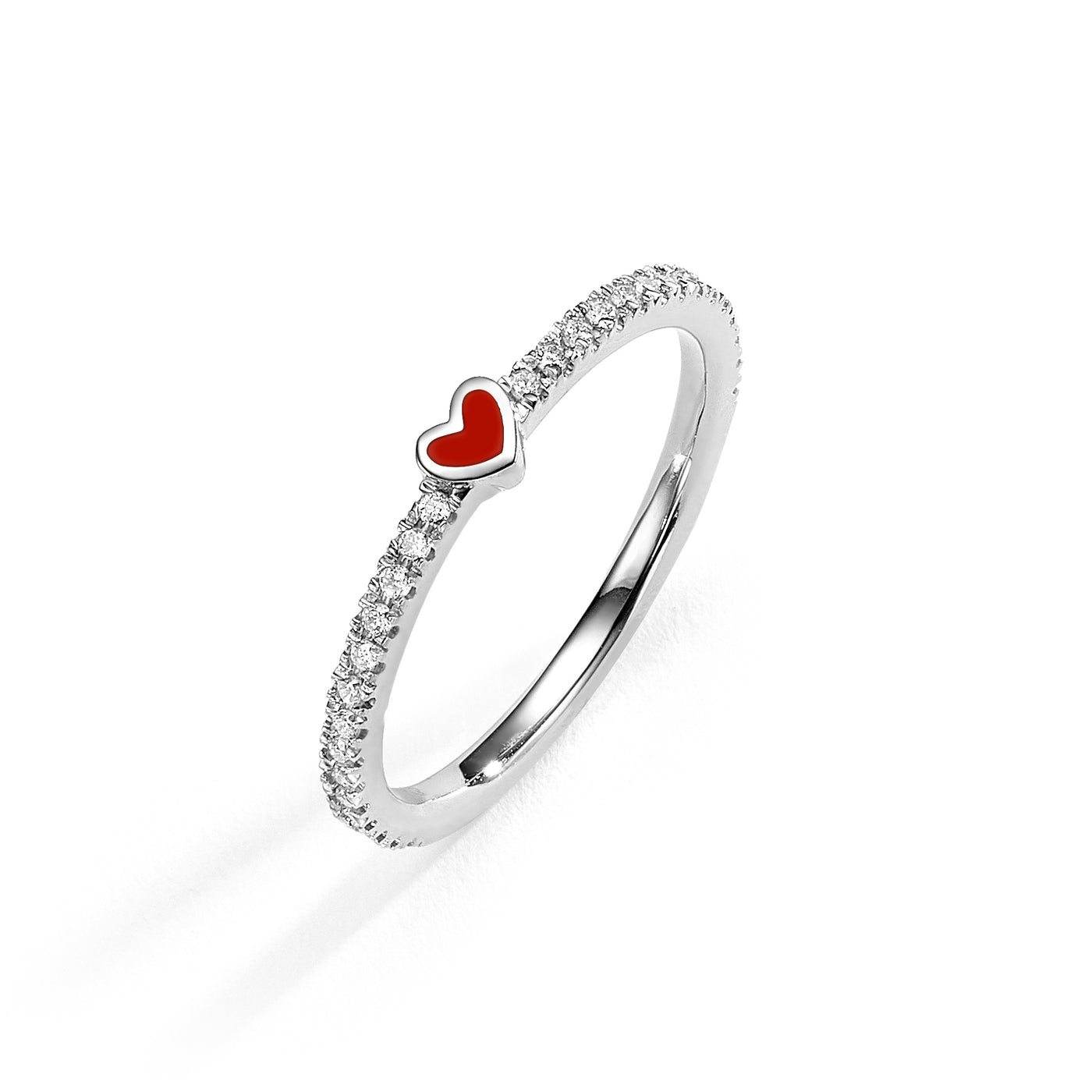 One heart diamonds ring