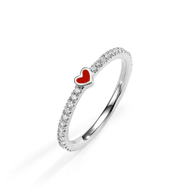 One heart diamonds ring