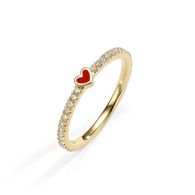 One heart diamonds ring