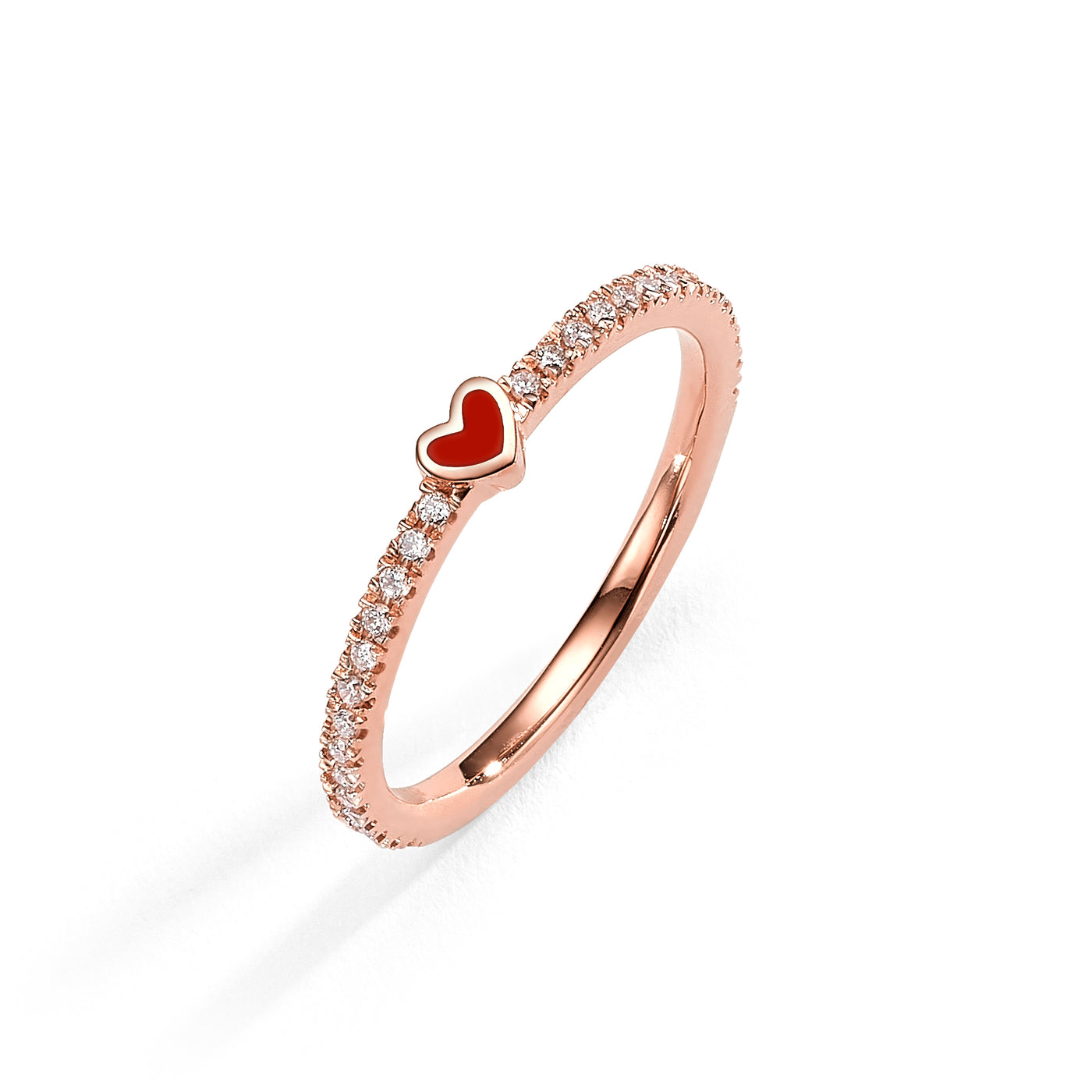 One heart diamonds ring