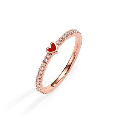 One heart diamonds ring