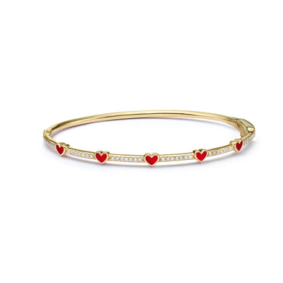 Mini 5 hearts bangle bracelet