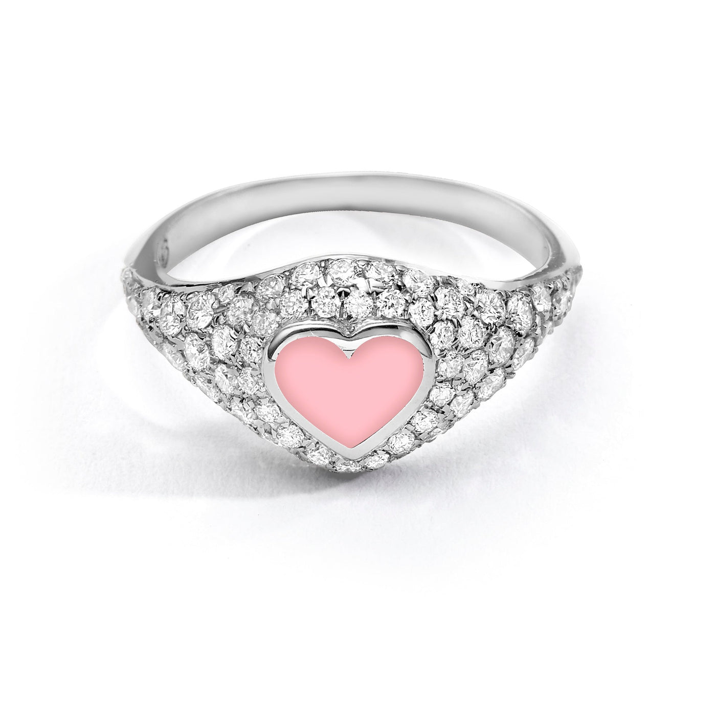 Heart Pinky Ring diamonds