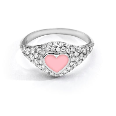 Heart Pinky Ring diamonds