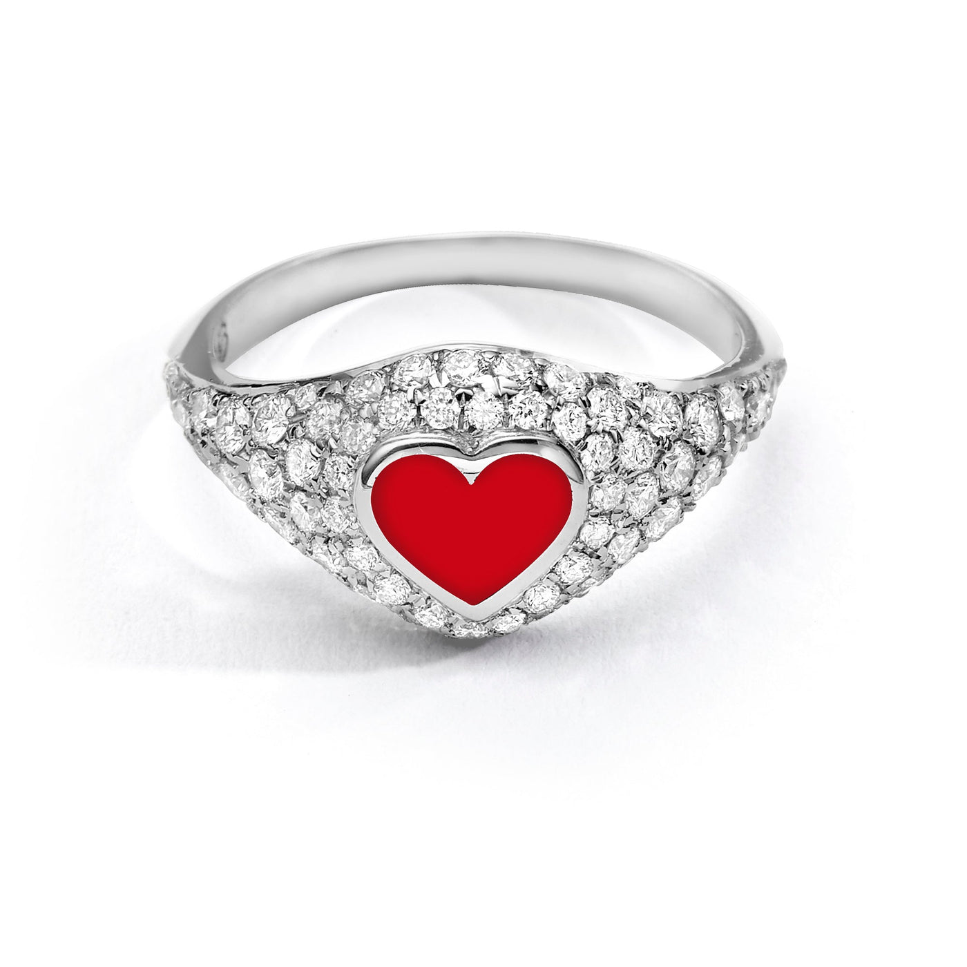 Heart Pinky Ring diamonds