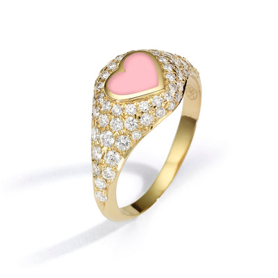 Heart Pinky Ring diamonds