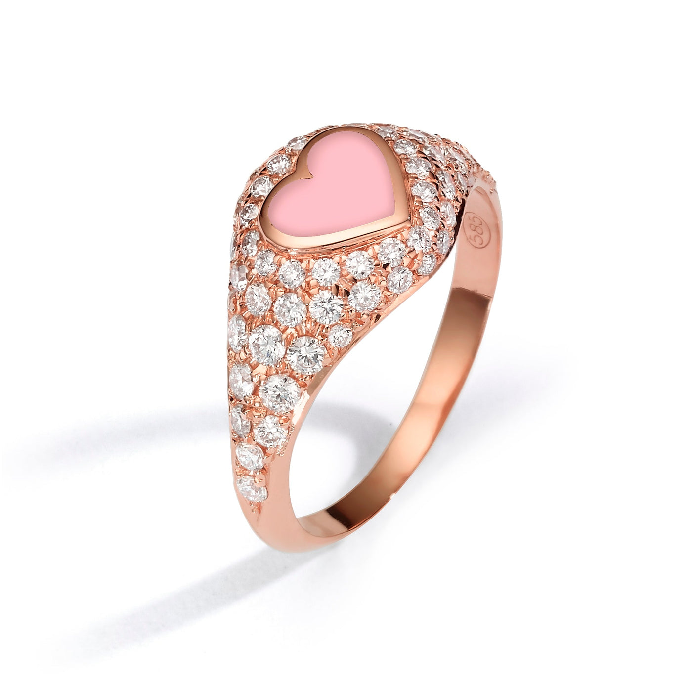 Heart Pinky Ring diamonds