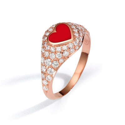 Heart Pinky Ring diamonds