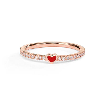 One heart diamonds ring