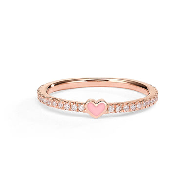 One heart diamonds ring