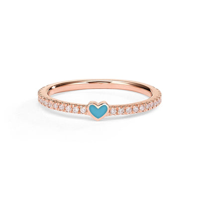 One heart diamonds ring